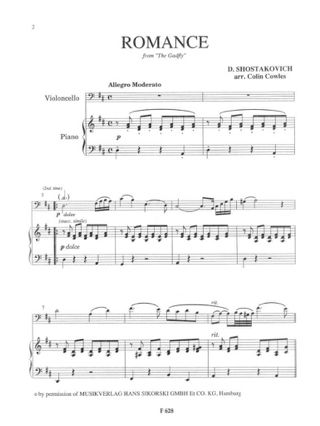Romance from The Gadfly - Cello - CHOSTAKOVITCH - Partition